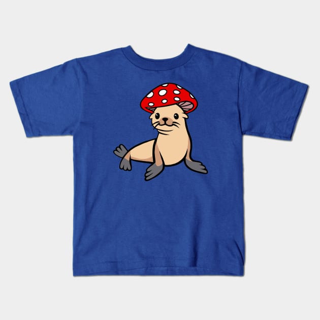 Sea Lion Mushie Kids T-Shirt by MushieCreatures